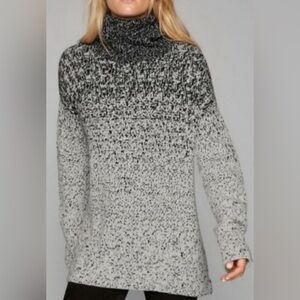 Athleta Sz XS Cashmere Wool Marled Oversized Turtleneck Sweater Cozy Warm